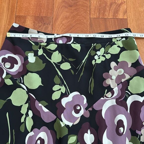 Ann Taylor Women A Line Skirt Purple Floral Chiffon Lined Zip Career size 8 - Picture 6 of 7